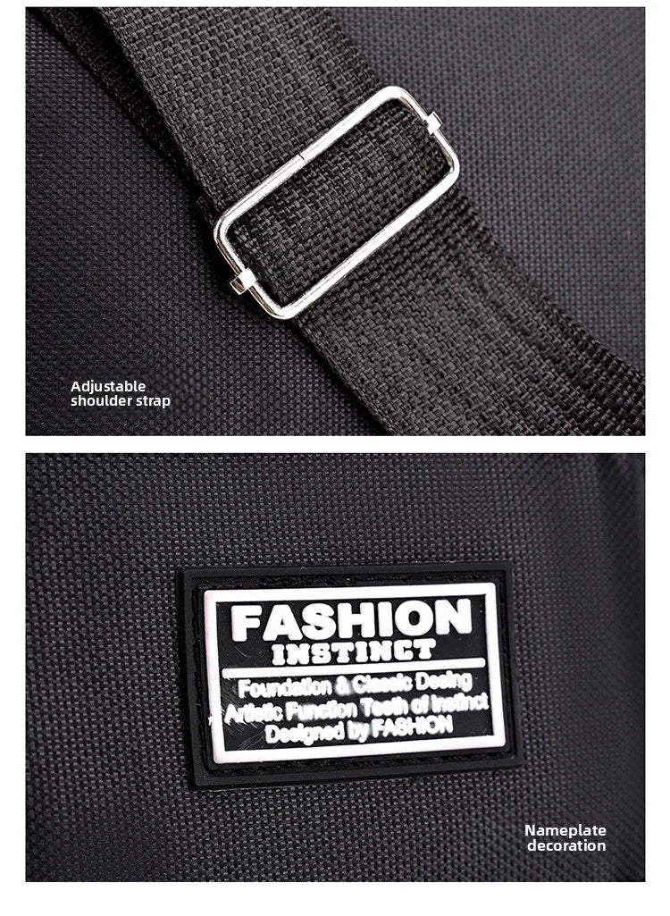 Men's cross-body bag with multi-layered pockets, adjustable shoulder strap, business single-shoulder bag