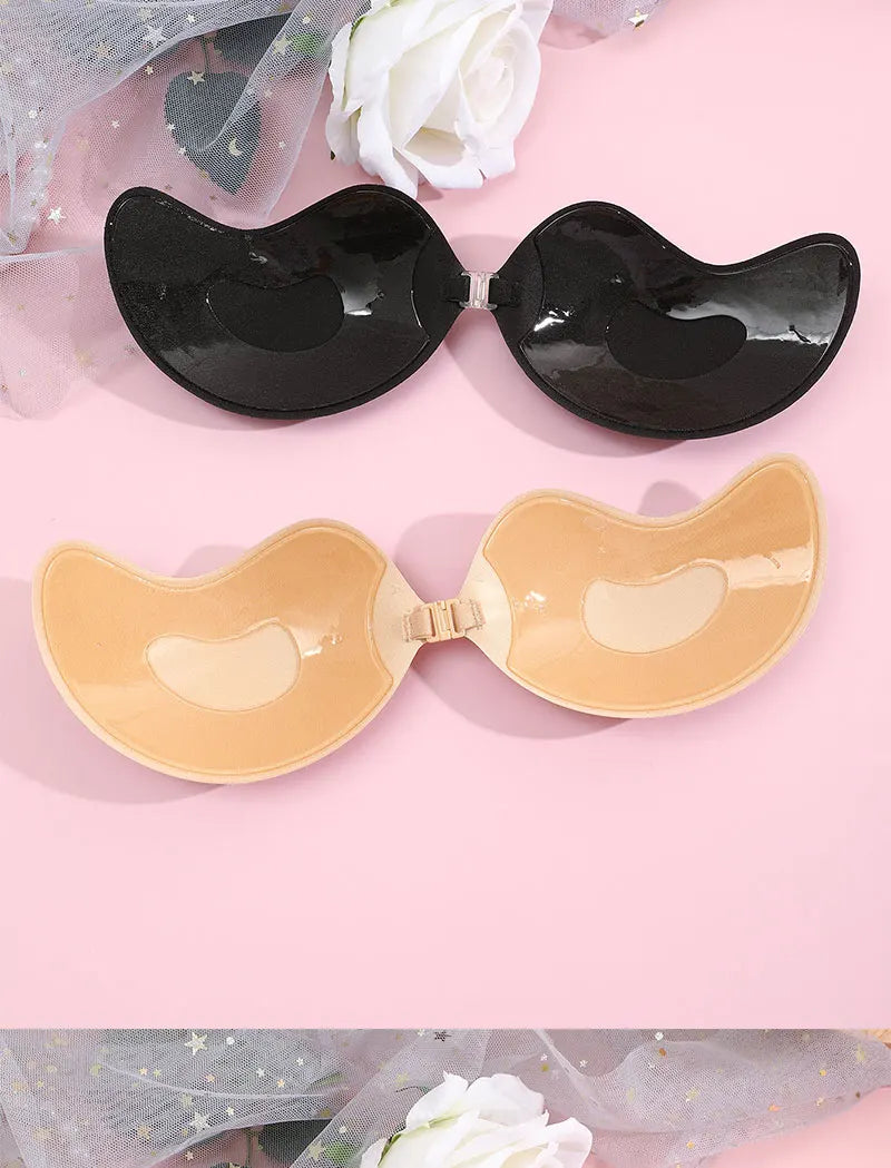 FINETOO 1-15PCS Women Invisible Nubra Breast Patch Tow-Color Hypoallergenic Mango Cup bra Silicone Non-Falling Off Thin