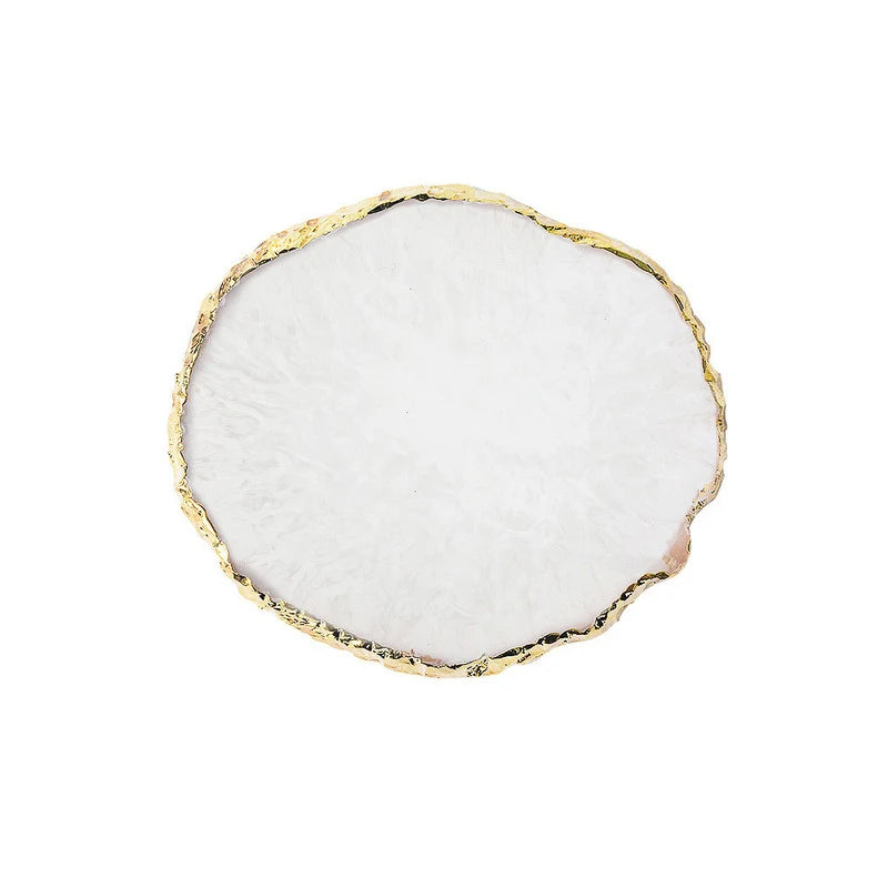 Round Resin Onyx Stone Nail Palette Nail Art Display Stand Gel Polish Tray Mixed Painting Pigment Tray Nail Art Display Stand