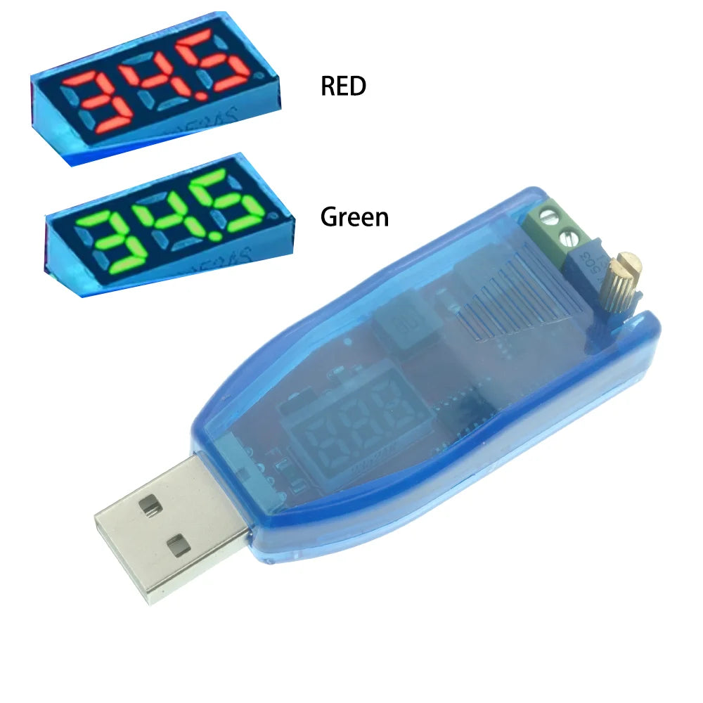 USB DC-DC Buck Boost Converter, 5V Input to 1-24V Adjustable Voltage Regulator Module with Potentiometer LED Power Supply Module