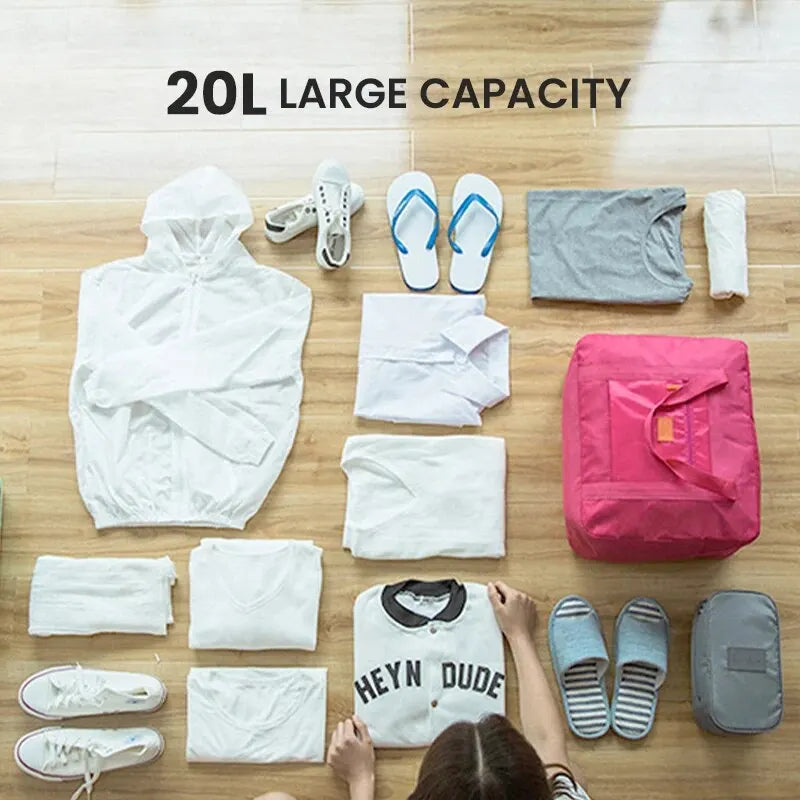 Travel Duffel Bag Lightweight Foldable Unisex Tote Carry On Luggage Weekender Overnight Stays Suitcase Organiser 20L Large Bags