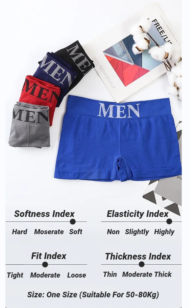 Lot de 5 Boxers Confortables pour Hommes, Couleur Unie, Haute Élasticité, Respirants