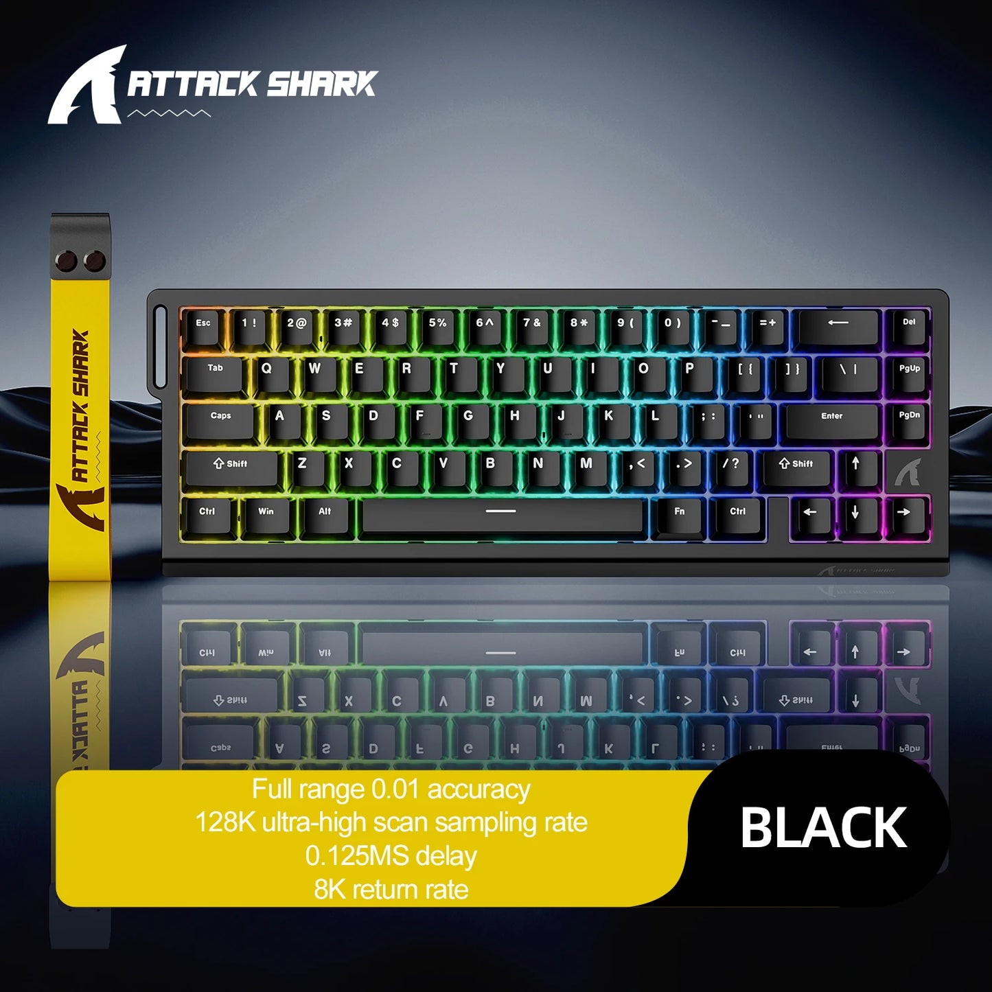 X68HE ATTACK SHARK X68PRO RGB Magnetic Mechanical Keyboard 0.01mm RT Accuracy 128K Rate 0.125ms and 8000Hz for E-sports