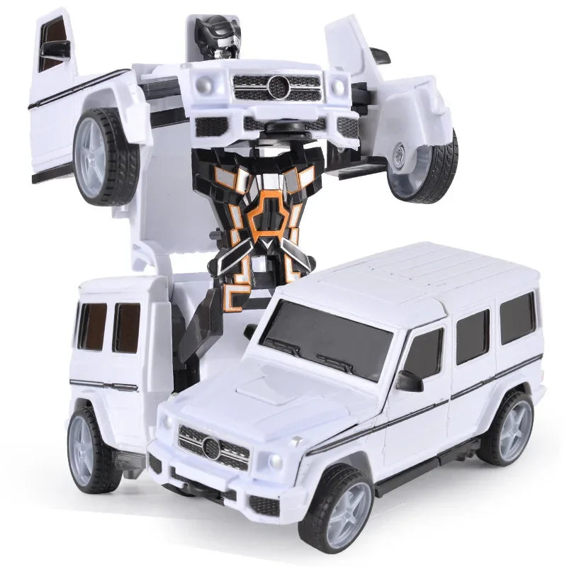 Verformbares Spielzeugauto, Trägheitsaufprall, Ein-Knopf-Verformung, Jungenpuzzle, Kollisionsverformung, Autobot-Roboter