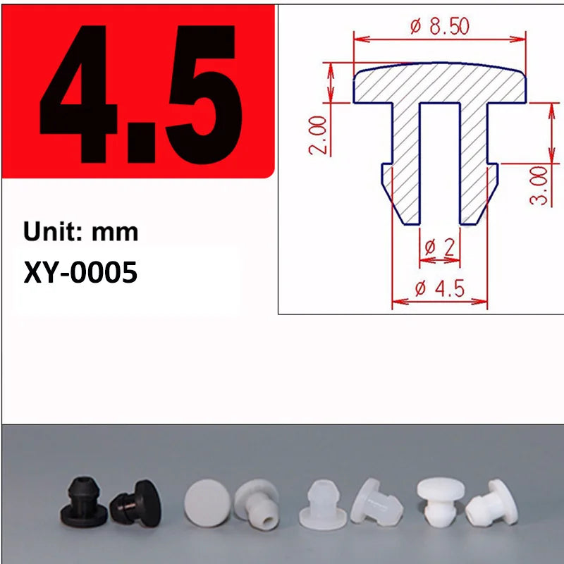 Silicone Rubber Caps T Type Plug Cover Snap-on Gasket Blanking End Seal Stopper 2.5mm-15mm Black/White/Gray/Transparent