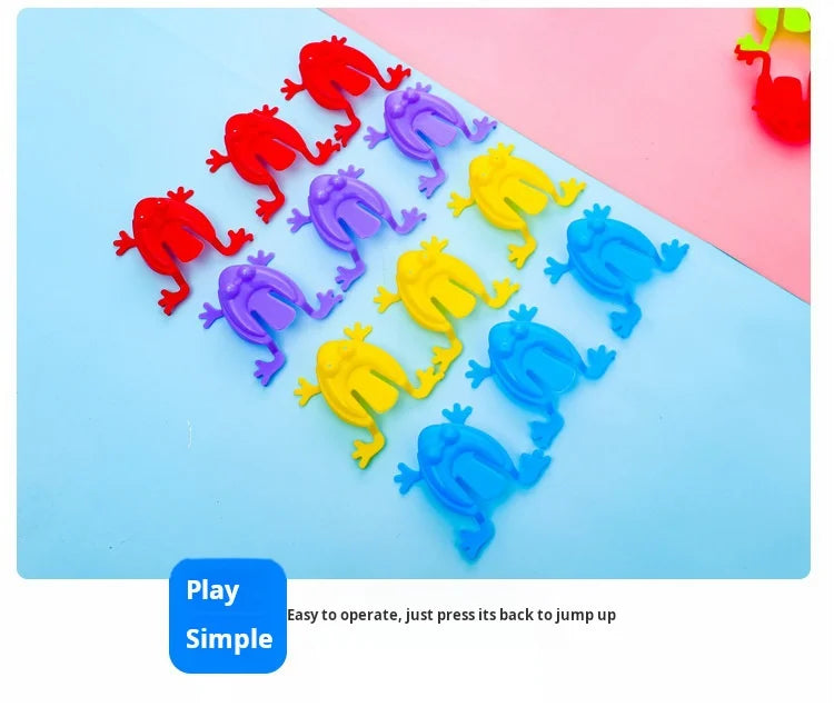 20pcs Solid Color Jumping Frog Plastic Bouncing Frog Jumping Frog Children Educational Toy,Gift for Kids Party Favors, Birthday