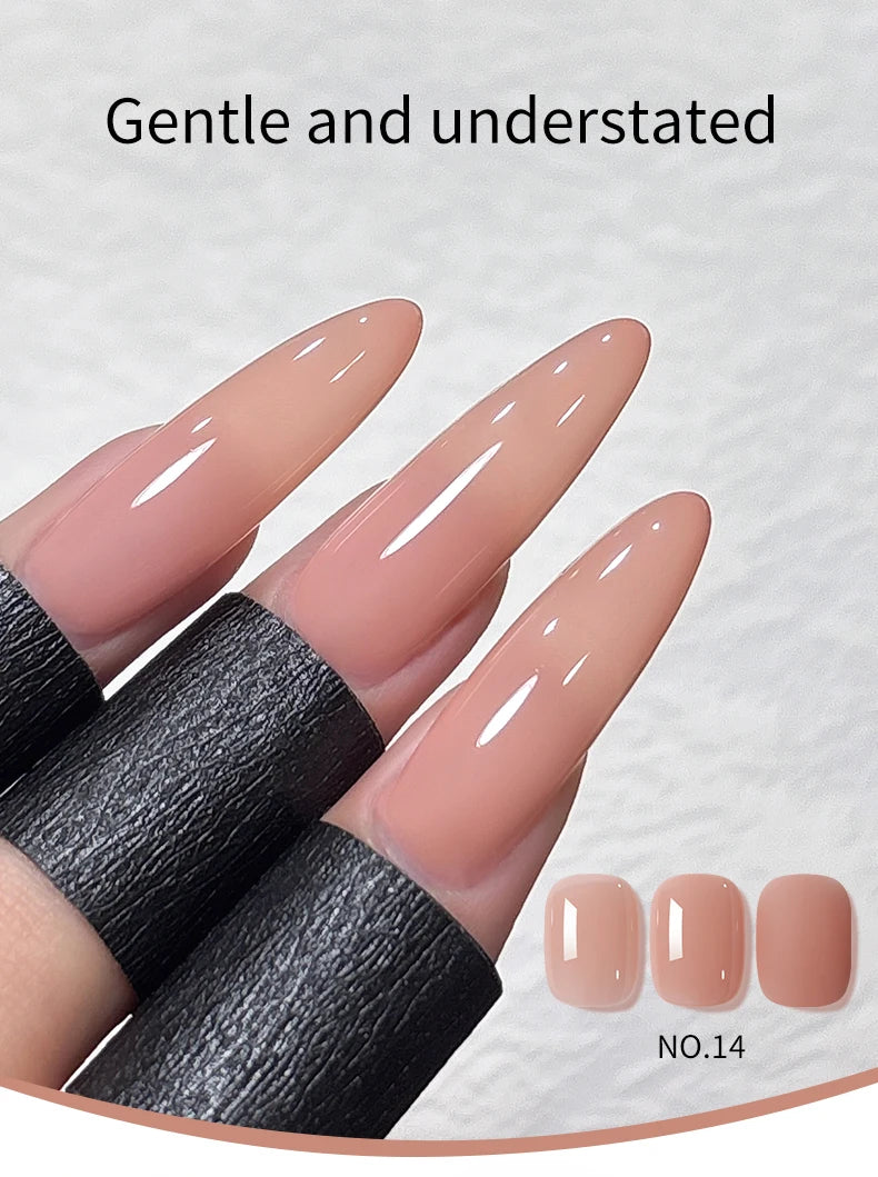 Lot de 1/6 vernis à ongles semi-permanents, 15 ml, effet gelée glacée, UV/LED – kit, sans formaldéhyde. Ovale, brillant. Idéal pour salon et DIY.