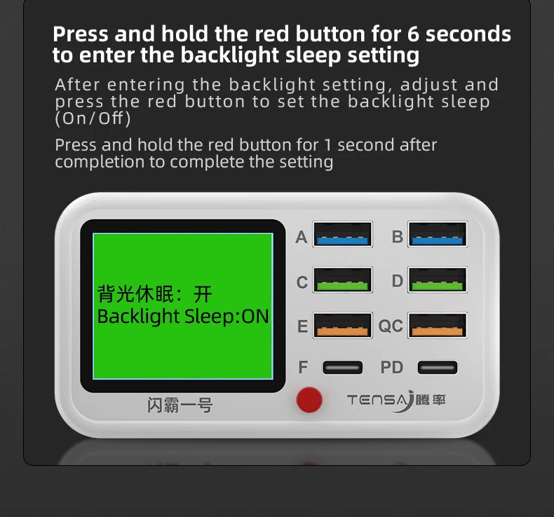 Multi functional 8-port USB Wireless Fast Charging Station Visual Current Detection Charger For Mobile Phone iPad Flash Charging - Shoppiline