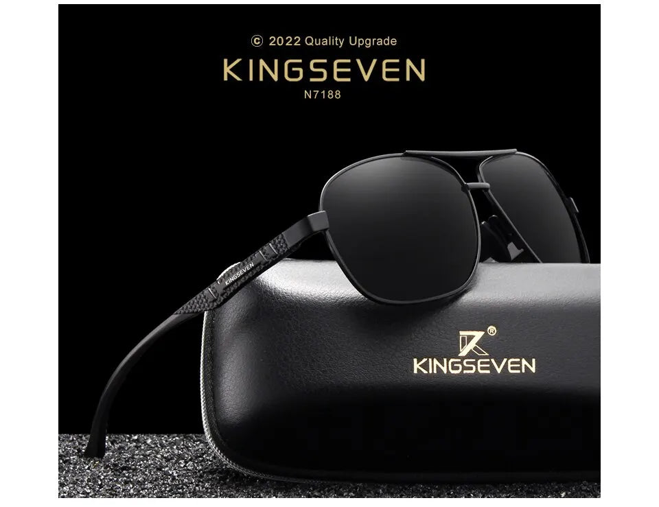 KINGSEVEN 2024 Polarized Men Aluminum Sunglasses UV400 Mirror Male Women for Men Fashion Eyewear Driving Sun Glasses