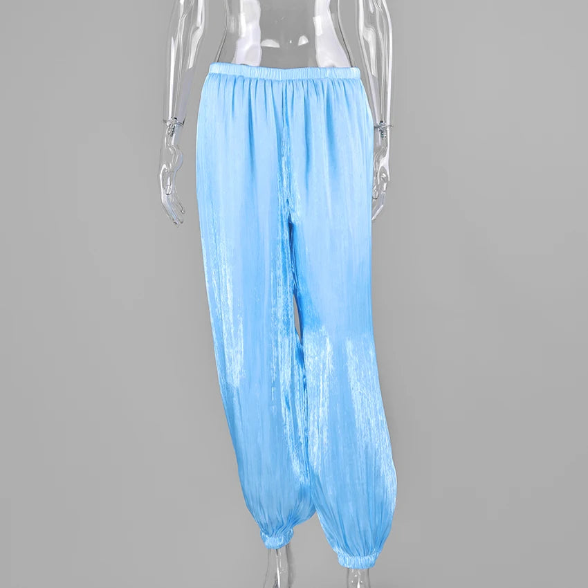 Linad Elegant Pink Crepe Loose Bloomers For Woman Street Chic Pleated Trousers Female Autumn Vintage High Waist Long Pants 2025