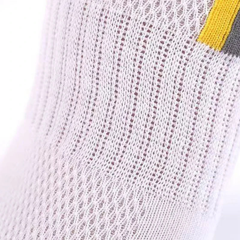 5pairs Men's Fashion Sports Socks, Striped Cotton Sweat Absorption Breathable Comfortable Ankle Socks