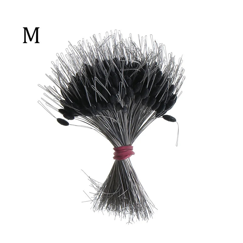 300Pcs Professional Fishing Float Stopper Silicone Space Bean Oval Bobber Anti-Strand Resistance for Fish Line Gear
