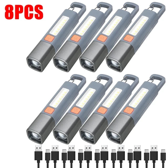 LED XPE Mini Portable Torch Super Bright COB Side Lights Zoomable Waterproof Outdoor Fishing Hunting Camping Flashlight
