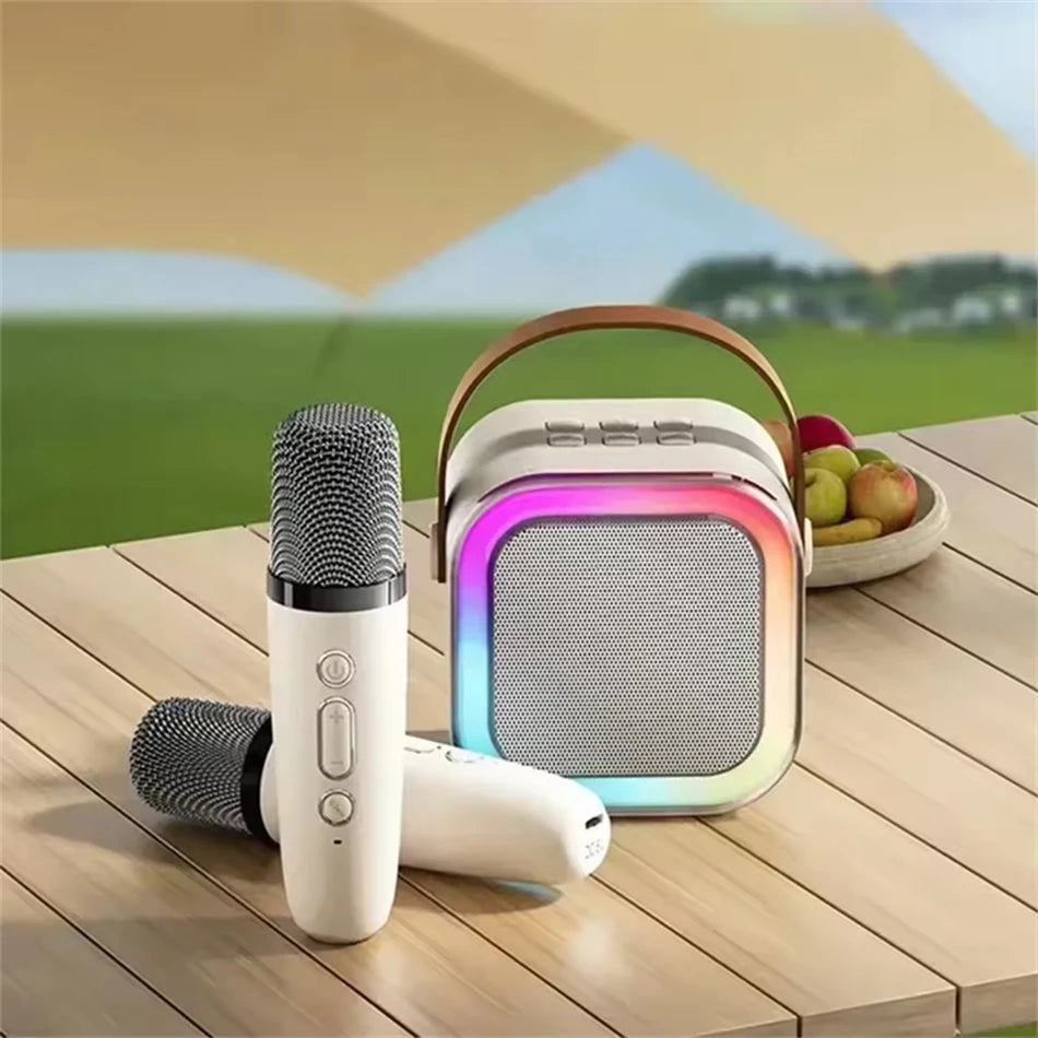 New Hot K12 Bluetooth Speaker Portable Home Cute Karaoke Mini Wireless Audio with Microphone K Song Family Singing Machine