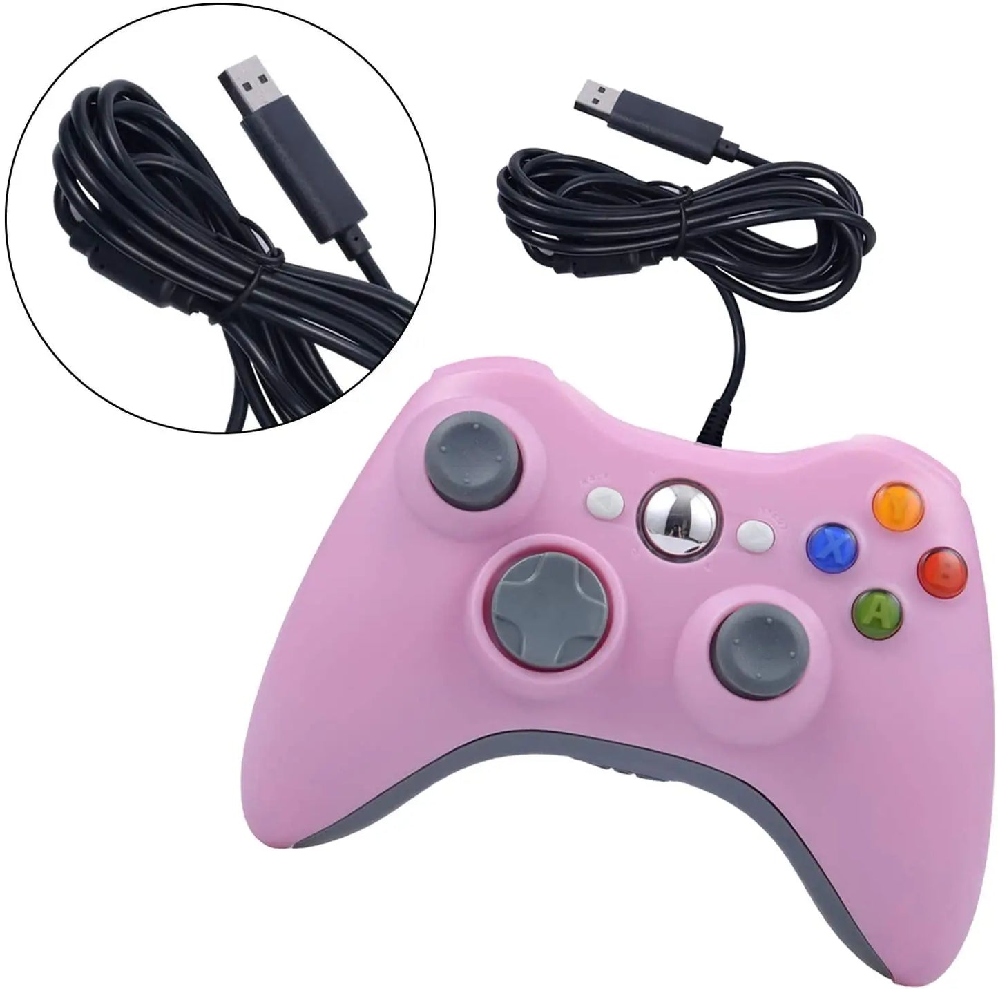 Wired Game Controller for Xbox 360 with Dual-Vibration,Compatible with Xbox 360/360 Slim&PC Windows 7,8,10,11