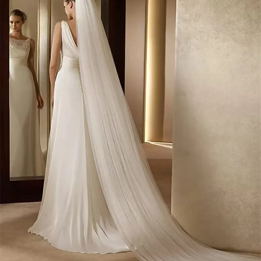Real Image White Ivory Wedding Veil One-layer Soft Tulle Bridal Veil Head Veils Wedding Accessories with Comb