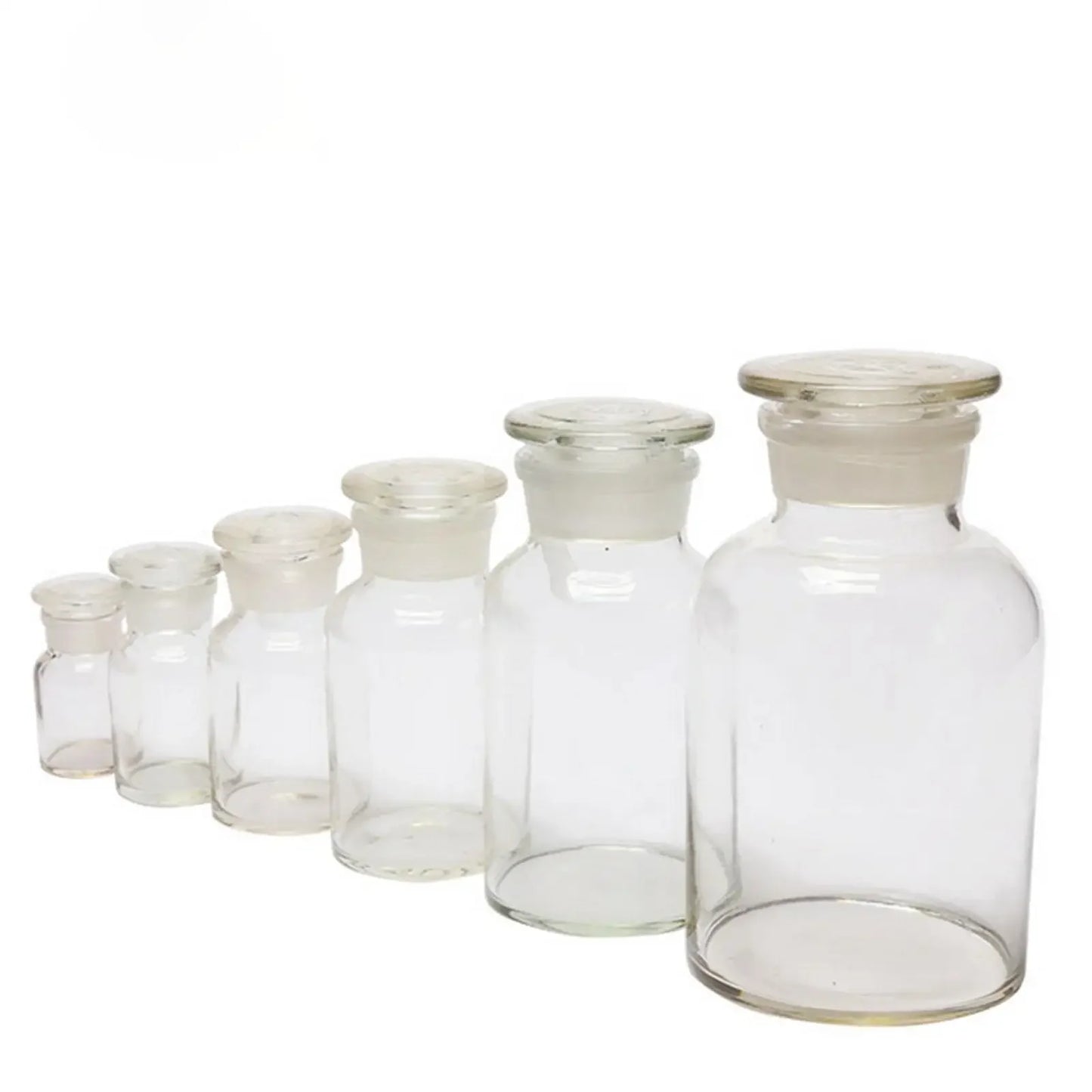 60ml 125ml 250ml 500ml 1000ml 2500ml Clear /Brown Glass Jar Wide Mouthed Reagent Bottle Lab Chemical Experiment