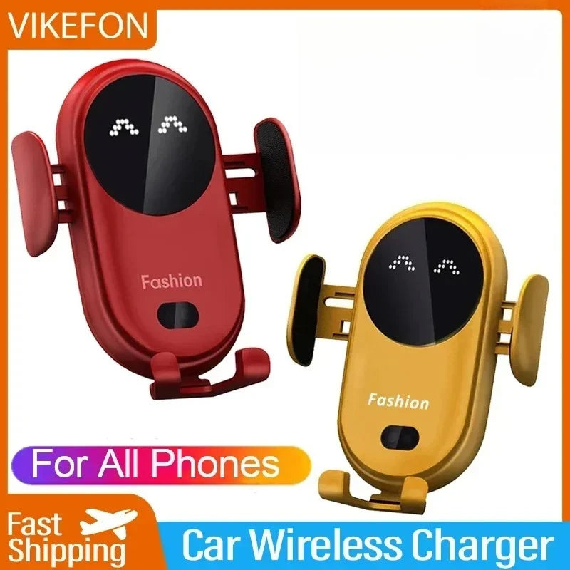 VIKEFON Car Wireless Charger Car Phone Holder for iPhone 17-12 Pro Max 11 Pro X MAX 8 7 Plus Intelligent Infrared Phone Holder - Shoppiline