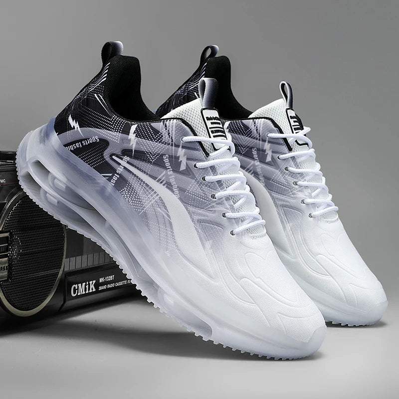 Men's Fashionable Basketball Shoes with Air Cushioning, Comfortable and Non-Slip, Breathable and Shock-Absorbing, Suitable for Men's Outdoor Activities
