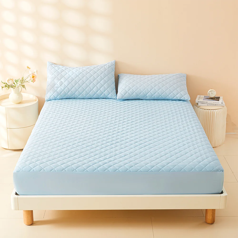 1pc 3D Air Fabric Thick Mattress Cover, 100% Waterproof Mattress Protector, Soft and Breathable Fitted Bed Sheet (No Pillowcase) - Shoppiline