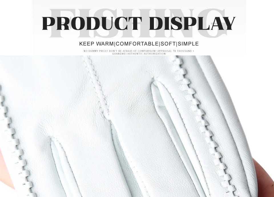 Women's sheepskin gloves winter warm plus velvet short thin touch screen driving color women's leather gloves good quality -2226