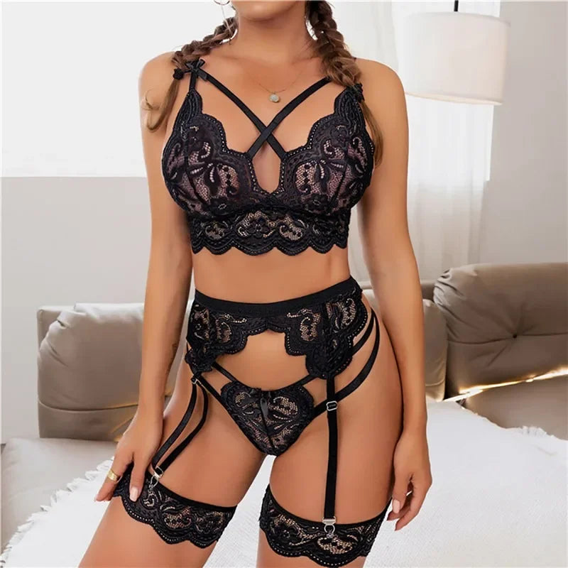 Hot Currents Breastless and Crotchless Naughty Erotic Lingerie Sultry Woman BodyLingerie Lace Open Bra Sexy Baby Porno Lenceria