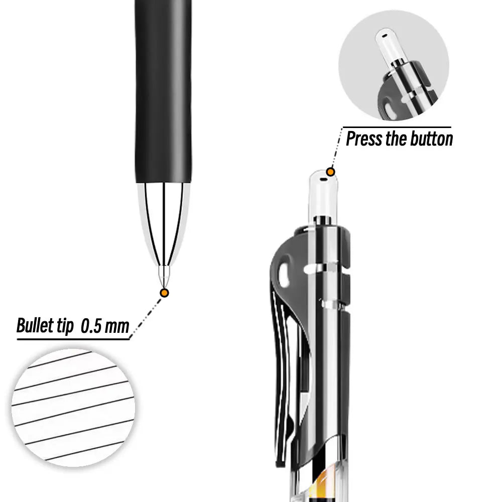 Clearance_Retractable 0.5mm Black Ink Gel Pens Colored Aesthetic Stationery Pen Supplies Ballpoint & Office Pencils Writing Scho