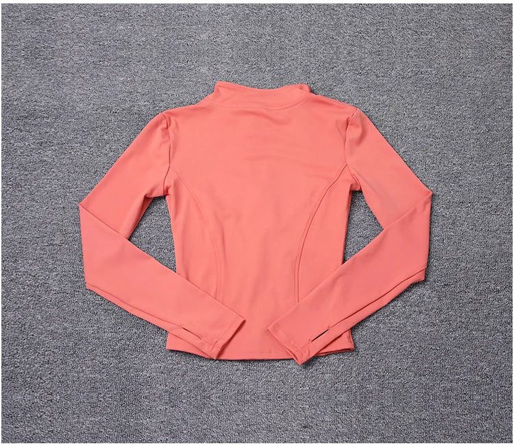 Women Sport Jacket Long Sleeve Shirt Workout Coat Gym Training Clothing Yoga Sportswear