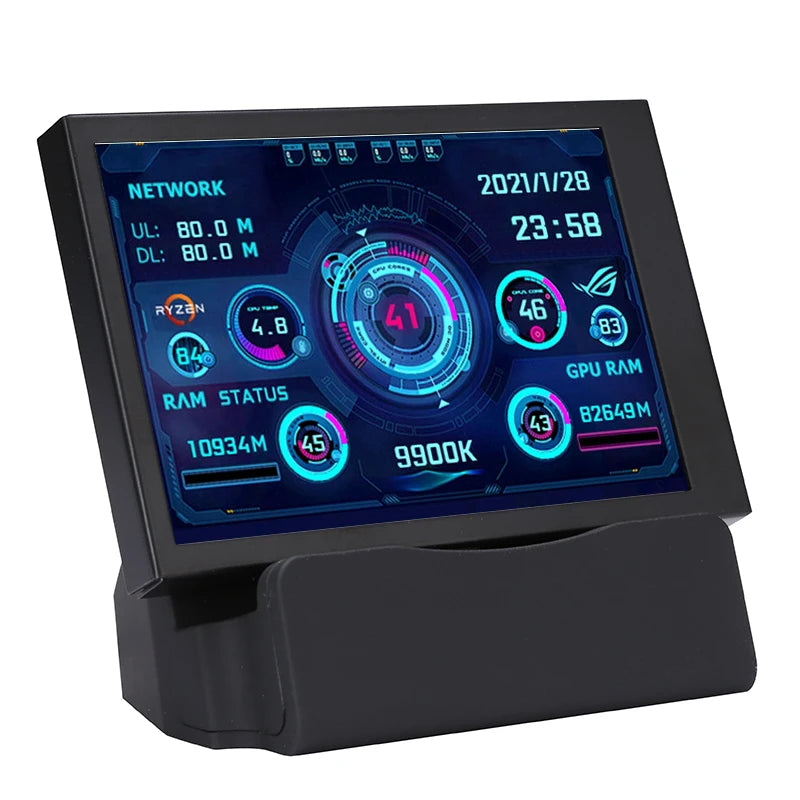 New 3.5 Inch IPS Type-C Secondary Screen Computer CPU GPU RAM HDD Monitor USB Type-C Display For Freely AIDA64 + Type-C Dock - Shoppiline