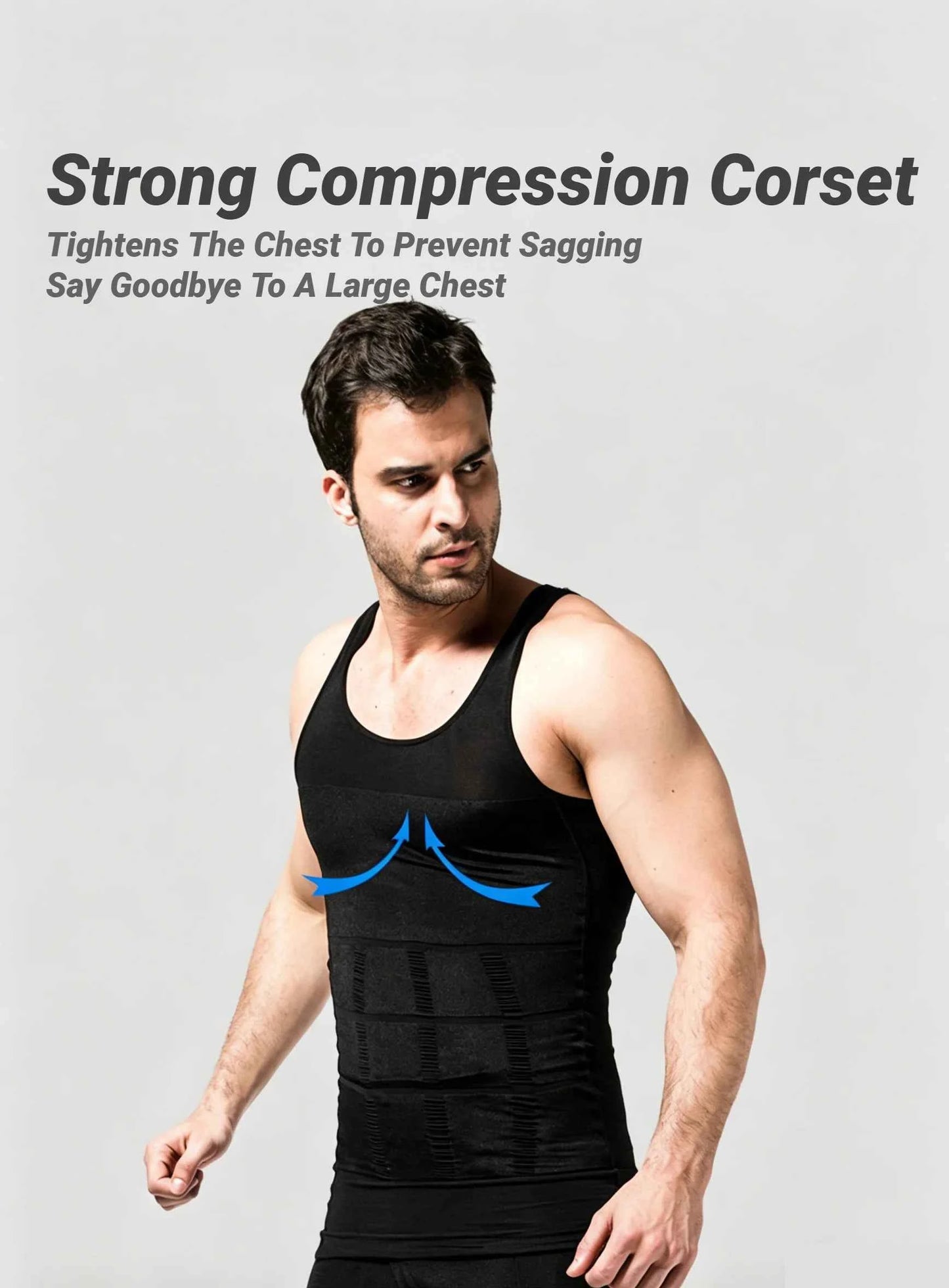 Men Body Shaper Slimming Compression Vest Undershirt Seamless Waist Trainer Tank Top Belly Control Weight Loss Shapewear