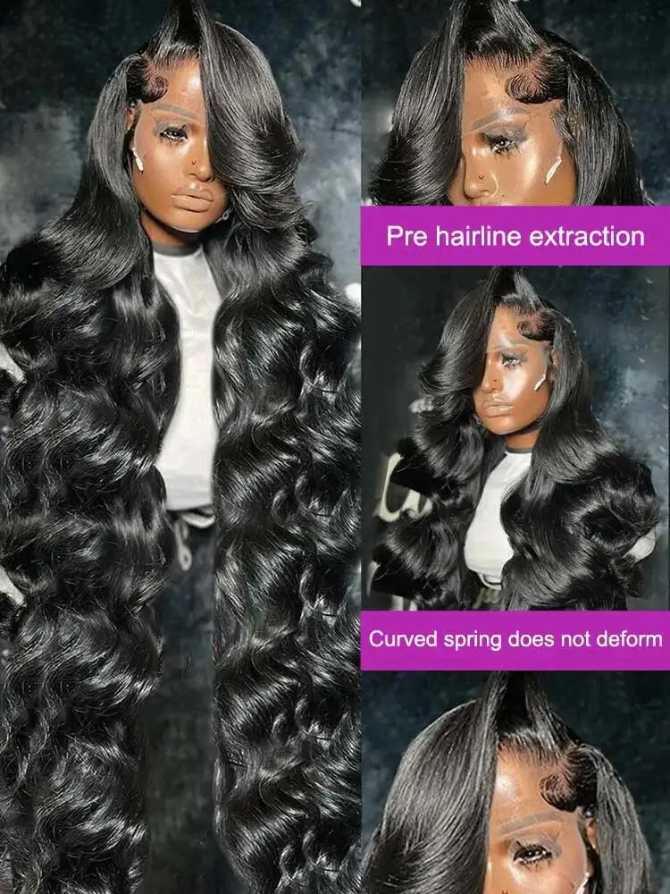 Unbehandelte peruanische Body Wave Echthaarperücken mit 250 % Dichte, 40–42 Zoll, 13x6 HD-Lace-Front, 13x4-Frontal-Perücken, glueless Verschlussperücken für Damen