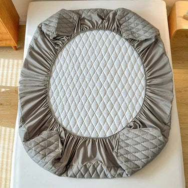 Waterproof Throw Mattress Cover Bed Fitted Sheet Mattress Protector Single/Double/140/160 Muti Size  Gray/White - Shoppiline