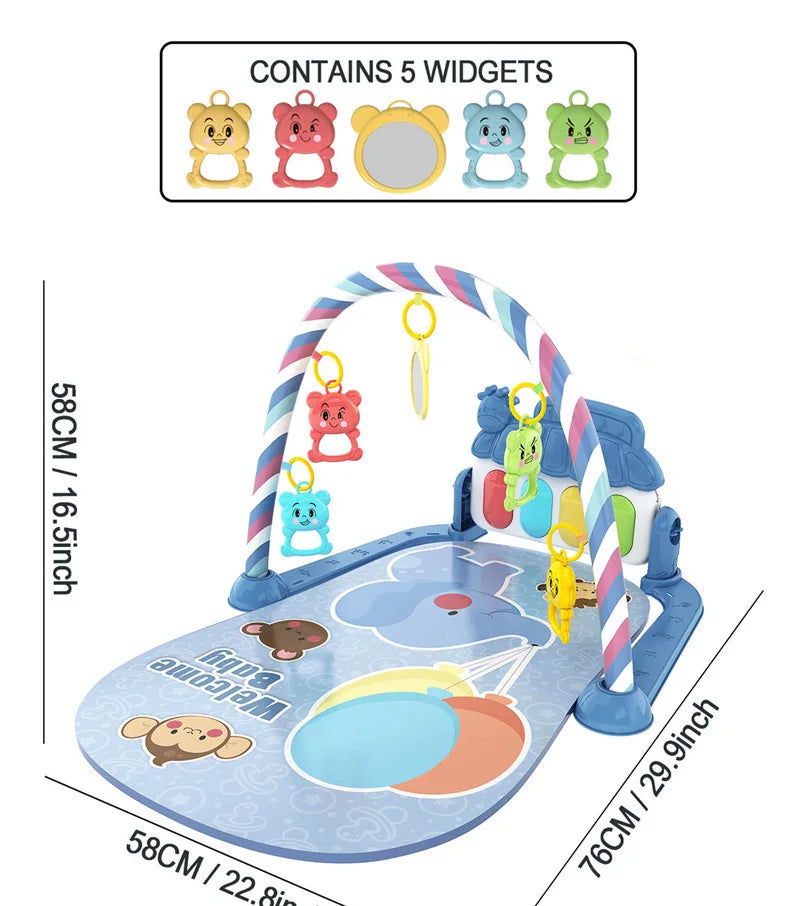 Baby Musik Spieldecke Krabbeldecke Neugeborenen Teppich Pedal Klaviertastatur Baby Fitness Rack Spielmatte Krabbelspielkissen Spielzeug Geschenk