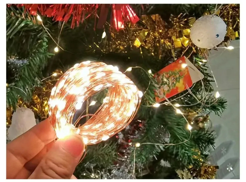 USB LED String Lights 5M Silver Wire Garland Light Waterproof Fairy Lights For Christmas Wedding Holiday Party Decoration