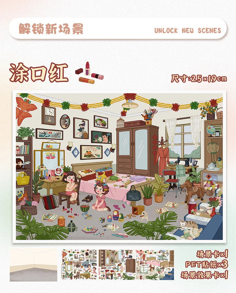 Kawaii convenience store 3D Childhood memories Landscape Sticker DIY Pocket Cabin Scene Halloweengifts