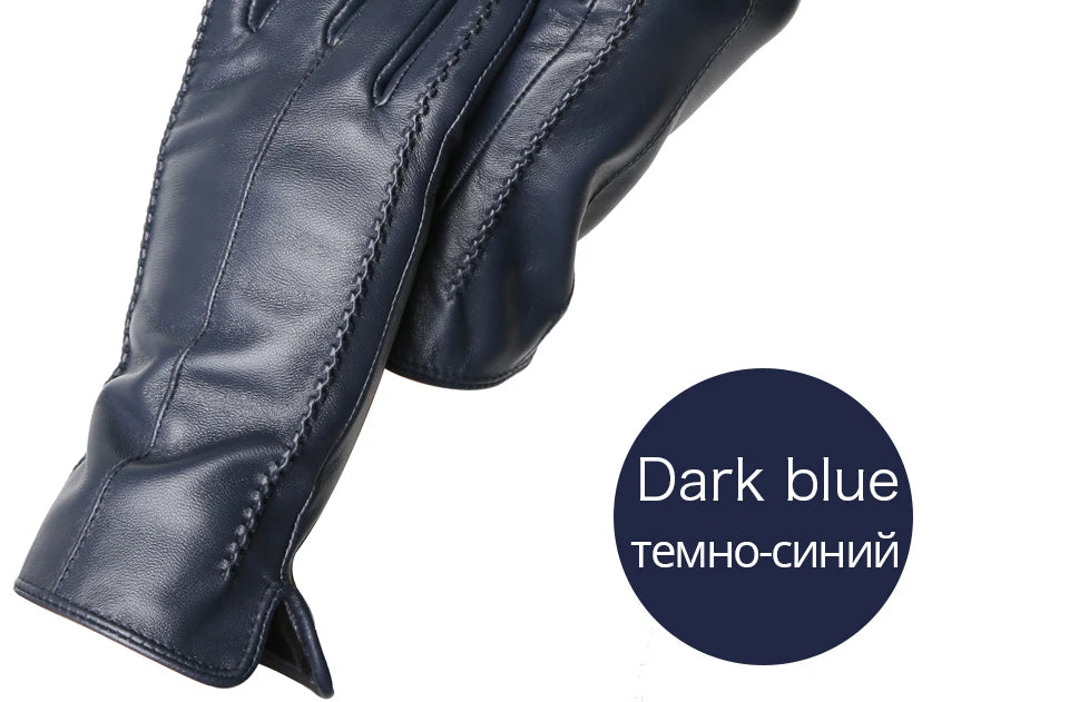 Women's sheepskin gloves winter warm plus velvet short thin touch screen driving color women's leather gloves good quality -2226