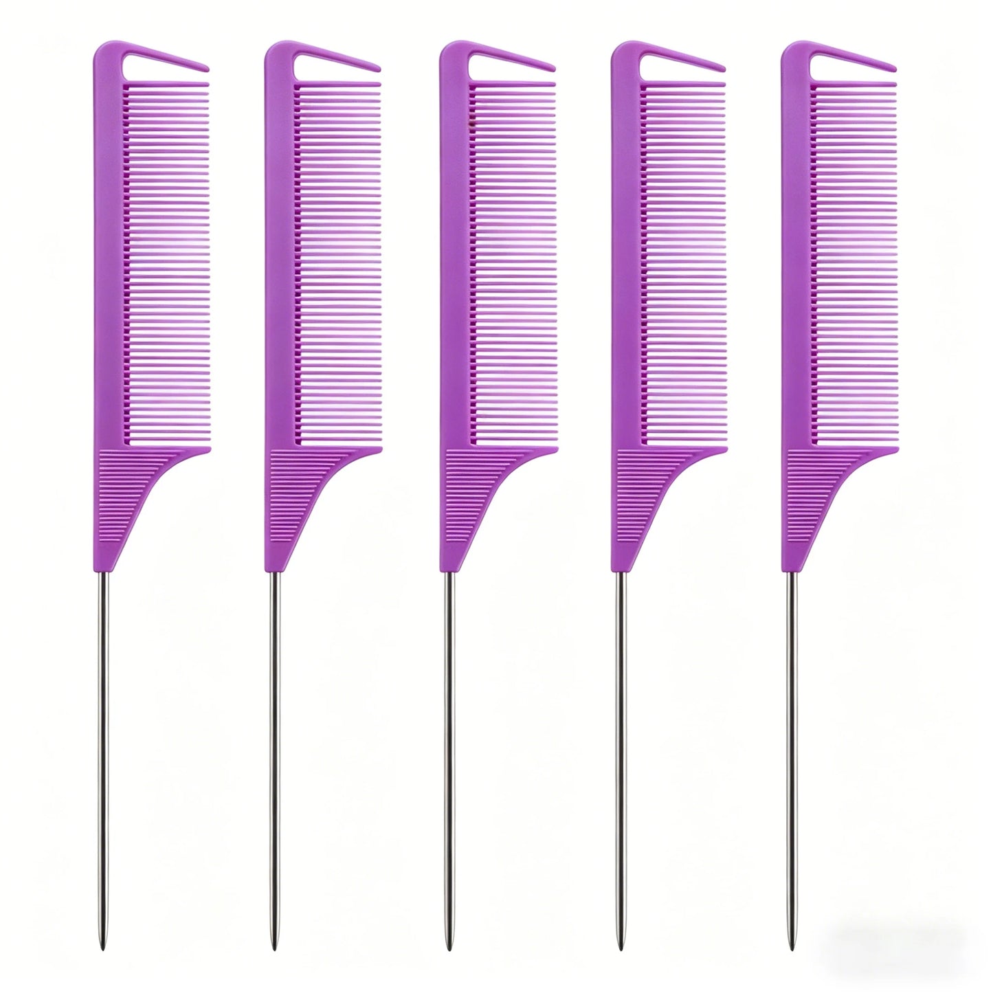 1pcs stainless steel pointed tail hair comb professional hair comb hair brush salon hair styling tool hair comb