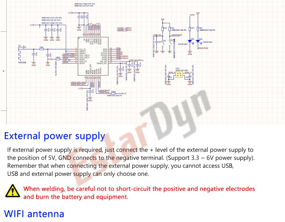 Carte de développement Estardyn ESP32-C3 MINI Carte de développement ESP32 SuperMini = Carte d'extension WiFi Bluetooth de carte de développement