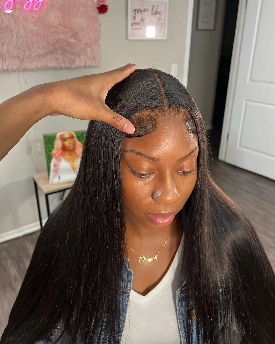 40 Inch Bone Straight Human Hair Wig 13x4 13x6 HD Transparent Lace Wigs Brazilian Full Lace Frontal Wig For Women 300% Density
