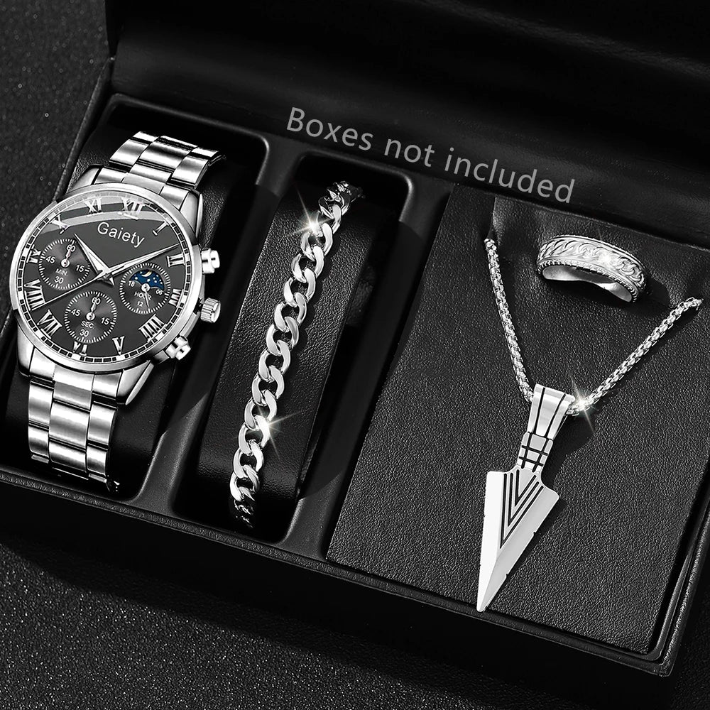 Mode Herren Edelstahl Uhr Luxus Kalender Quarz Armbanduhr Herren Business Uhren für Männer Uhr Montre Homme