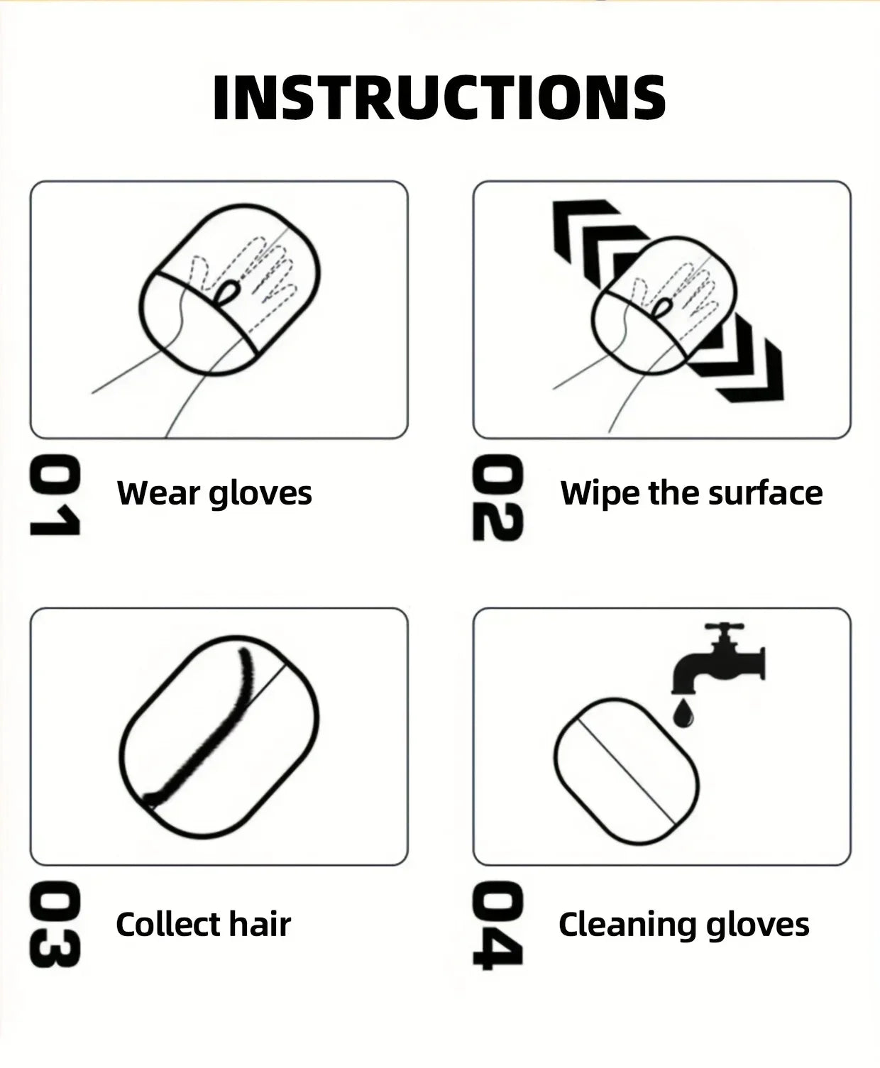 2-Piece Pet Hair Removal Gloves – Double-Sided Cat Brushes, Anti-Shedding Grooming Gloves, Hair Control Care Tools