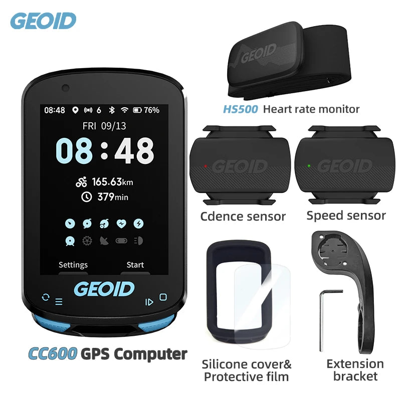 GEOID CC600 Route Navigation Bicycle GPS Computer 11 Languages Wireless Bike Speedometer Automatical WIFI ANT+ Odometer - Shoppiline