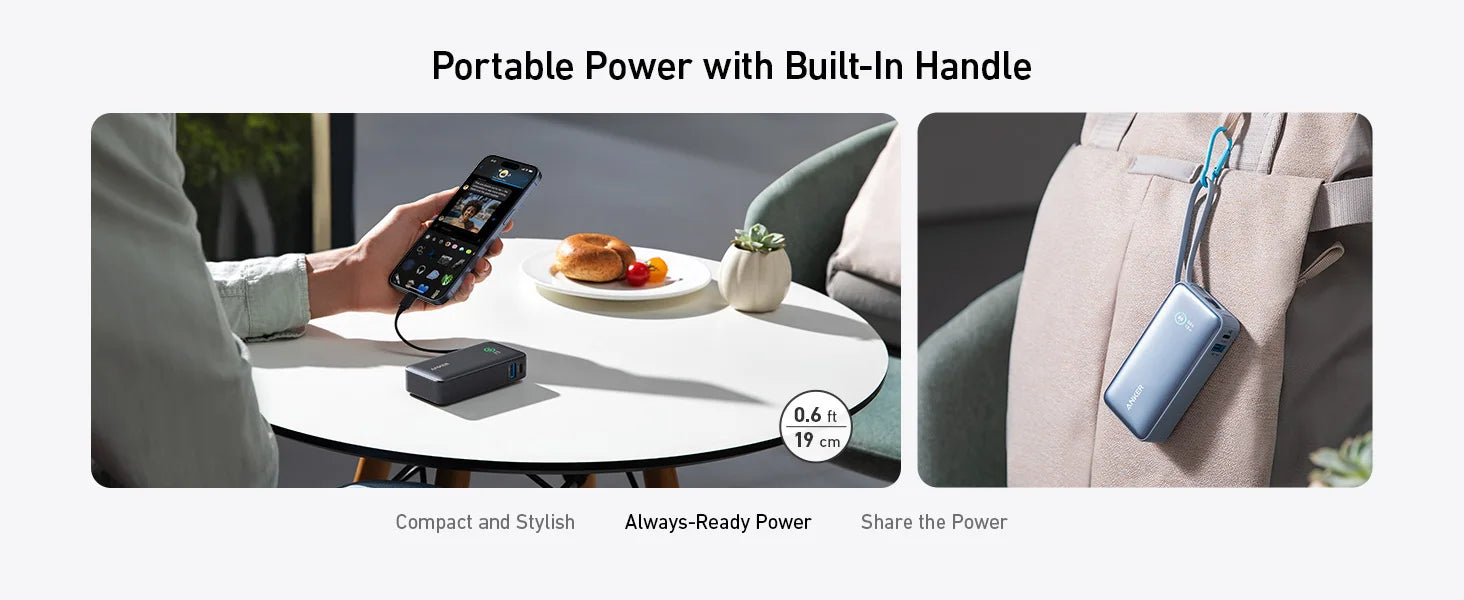 Anker Nano Power Bank 10000mAh PD 30W Spare Battery Portable Power Bank 10K Portable Charger with USB-C Cable for iPhone 17 - Shoppiline