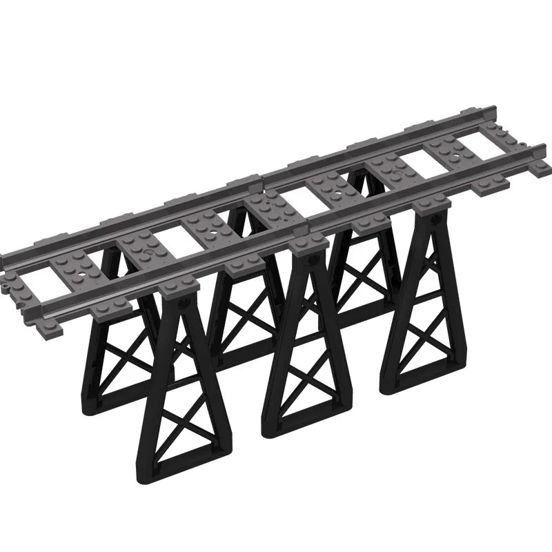 Building Block Track Elevated Bridge Double-layer Crossed Straight Rail Curved Rail Soft Rail Support Accessories Assembly Toy