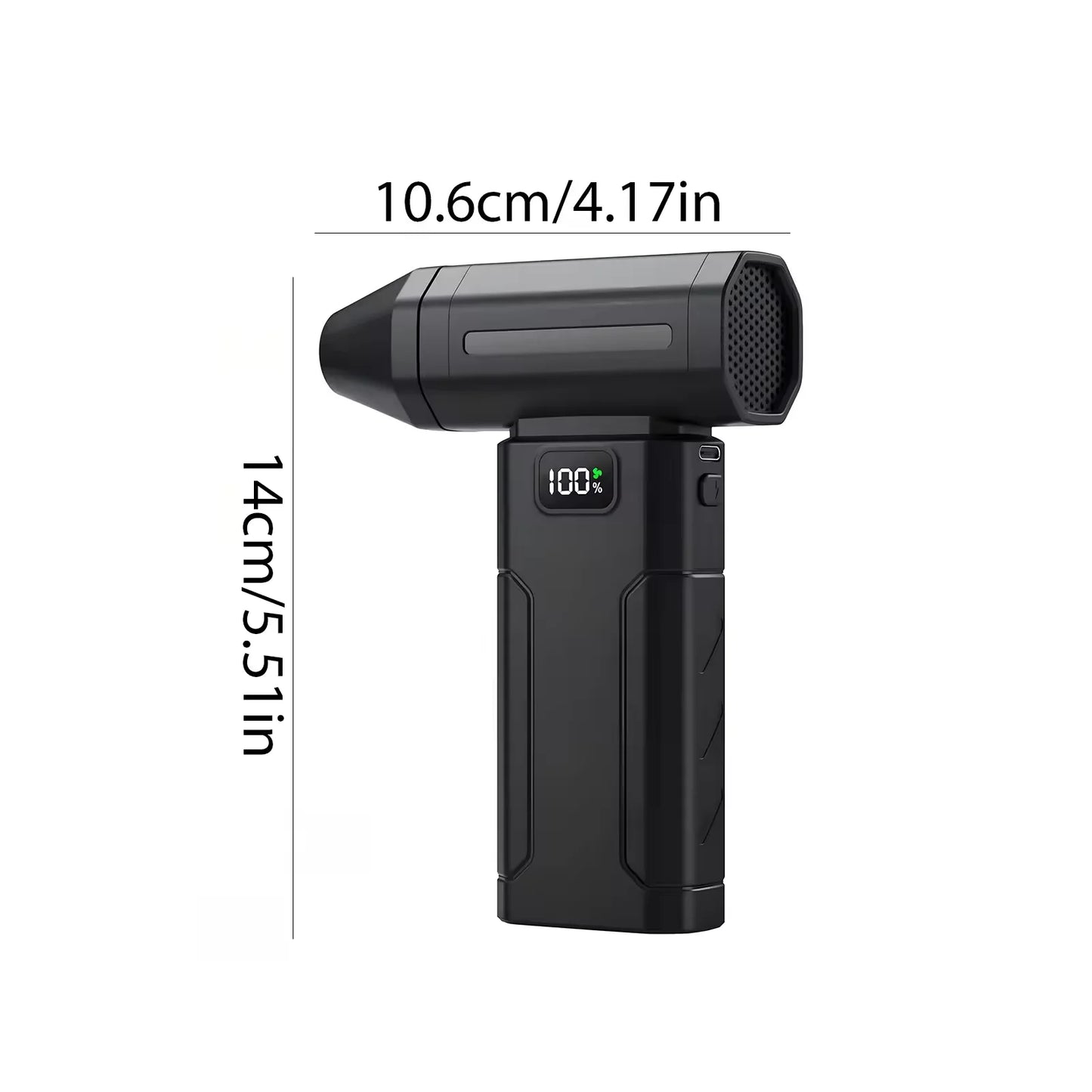 130000RPM High Speed Turbo Jet Fan Rechargeable Electric Air Duster Compressed Air Blower Screen Display for Dust Snow Cleaning