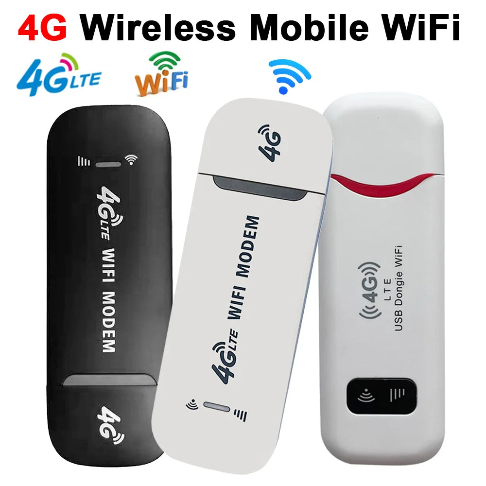 4G LTE Modem Stick Wireless 150Mbps USB Dongle Mobile Broadband 4G Sim Card Wireless Router Home Office Wireless WiFi Adapter