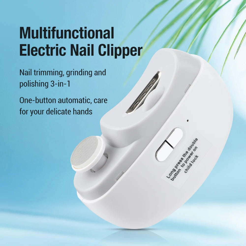 2-en-1 Coupe-ongles électrique, manucure anti-éclaboussures, tondeuse à ongles pour bébé, ciseaux pour les doigts et les orteils, outils de coupe pour ongles épais