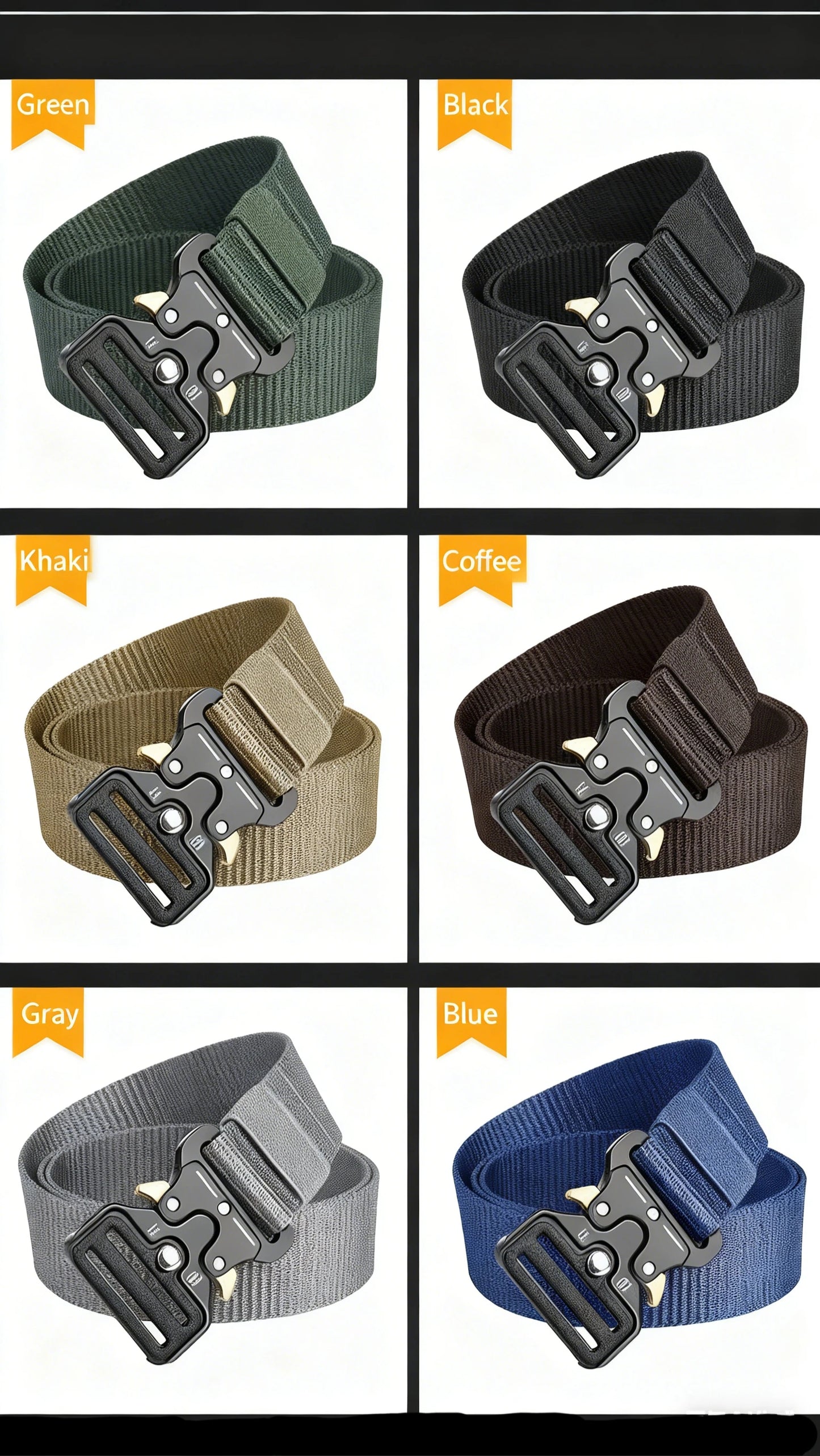 Heavy-Duty Quick Release Tactical Belt for Men And Women Lightweight Soft Nylon Webbing Ideal for Outdoor Sports And Survival