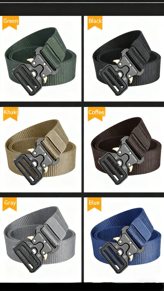 Heavy-Duty Quick Release Tactical Belt for Men And Women Lightweight Soft Nylon Webbing Ideal for Outdoor Sports And Survival