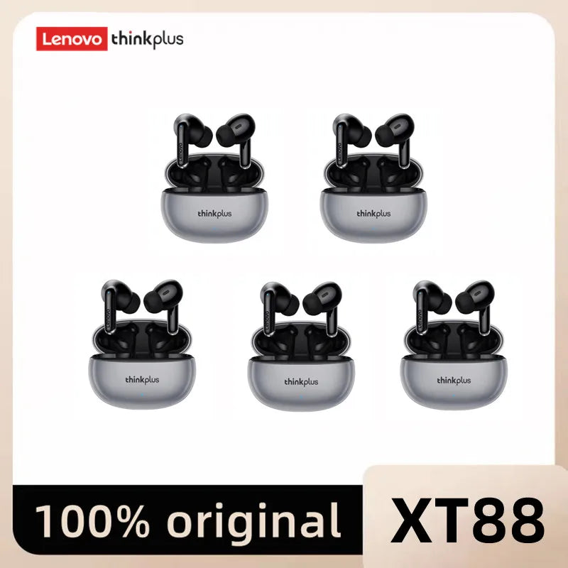 5PCS Original Lenovo XT88 Wireless Bluetooth Headset Ultra Long Standby Battery TWS Sport In-Ear Binaural HD Microphone